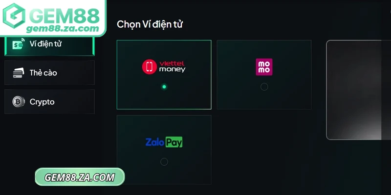 Các bước nạp tiền GEM88 đầy đủ